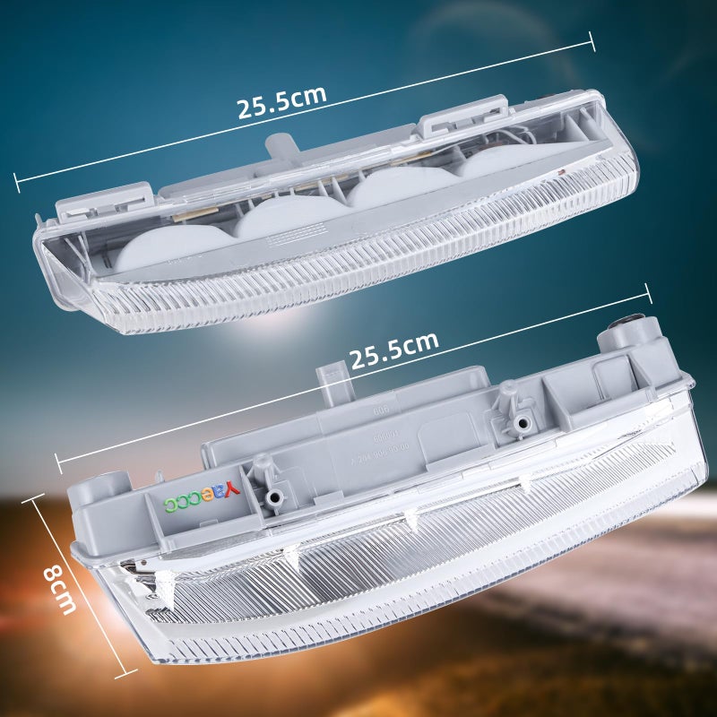 Yaeccc Pair of Fog Lamp LED Daytime Running Lamp Fog Light Compatible with 2007-2015 Mercedes Benz C Class W204 C250 C300 C350 E Class W212 E350 - Image 5